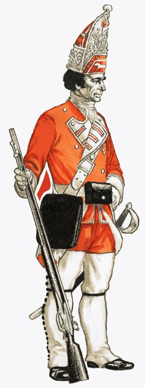 92. Grenadier piechoty 1751 autorstwa English School