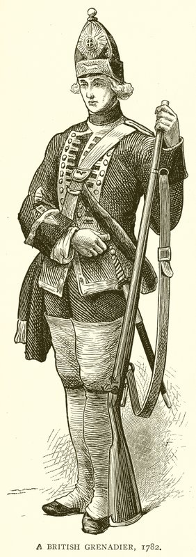 Grenadier brytyjski, 1782 autorstwa English School