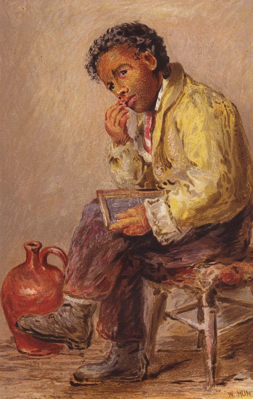 A Brown Study (kolorowa litografia) autorstwa English School