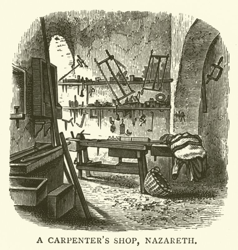 Zakład stolarski, Nazaret (grafika) autorstwa English School