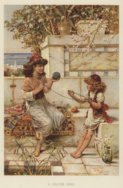 Pomocna dłoń (chromolito) autorstwa English School