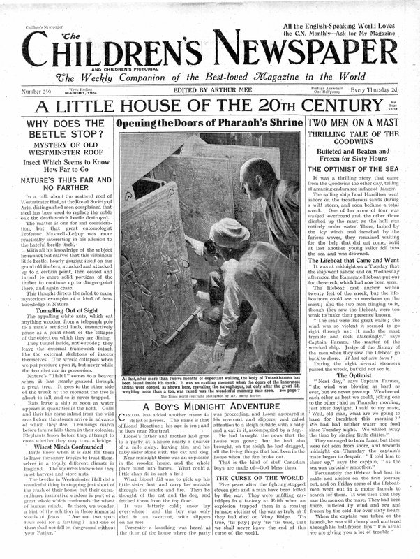 Mały domek XX wieku, strona tytułowa „Gazety Dziecięcej”, marzec 1924 (druk gazetowy) autorstwa English School