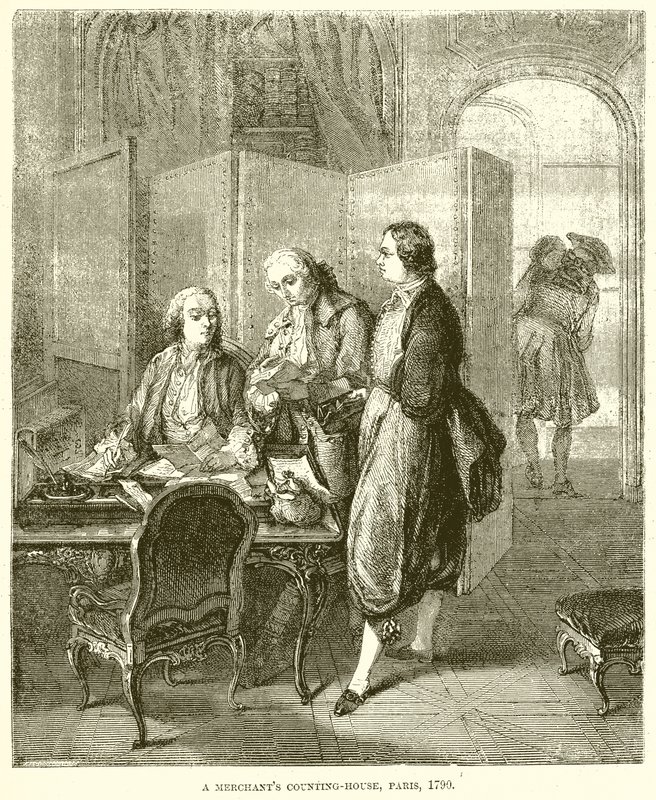 Kantor handlowy, Paryż, 1790 autorstwa English School