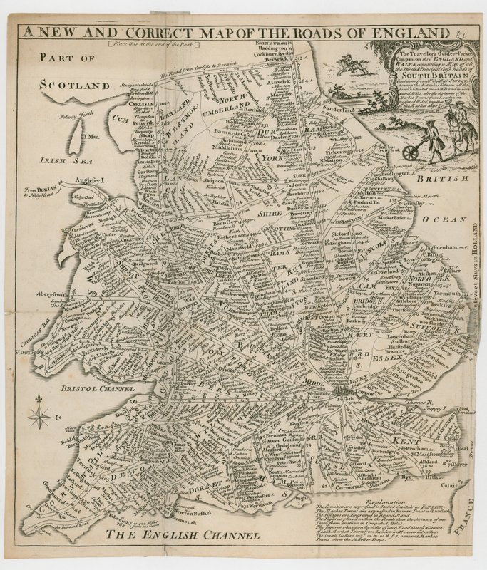 Nowa i poprawna mapa dróg Anglii autorstwa English School