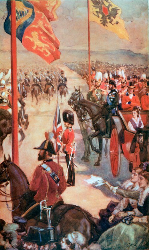 Przegląd w Aldershot, maj 1874 autorstwa English School