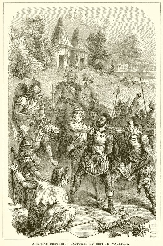 Rzymski centurion schwytany przez brytyjskich wojowników autorstwa English School