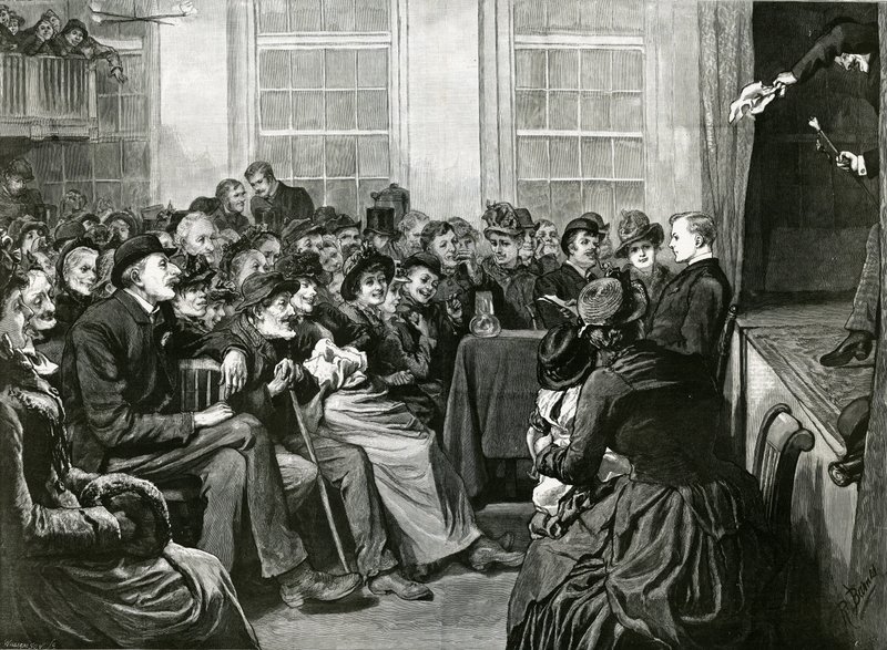 Sobotnia noc rozrywka dla biednych, St Albans Hall, Baldwins Gardens, Holborn autorstwa English School