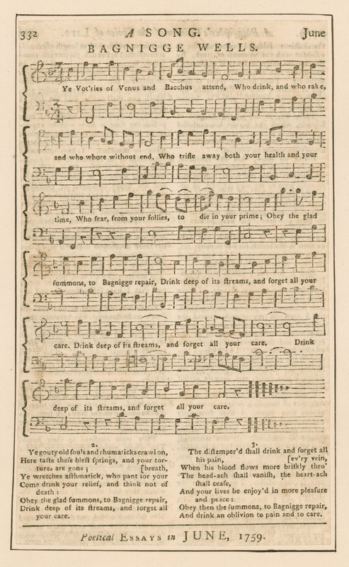 Piosenka: Bagnigge Wells, Londyn; muzyka autorstwa English School
