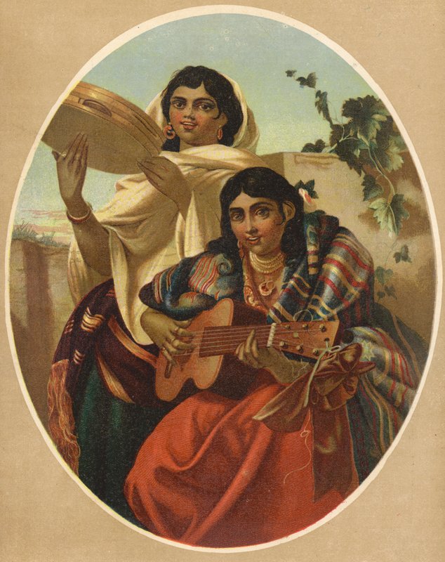 Um dueto espanhol (chromolitho) polonês autorstwa English School