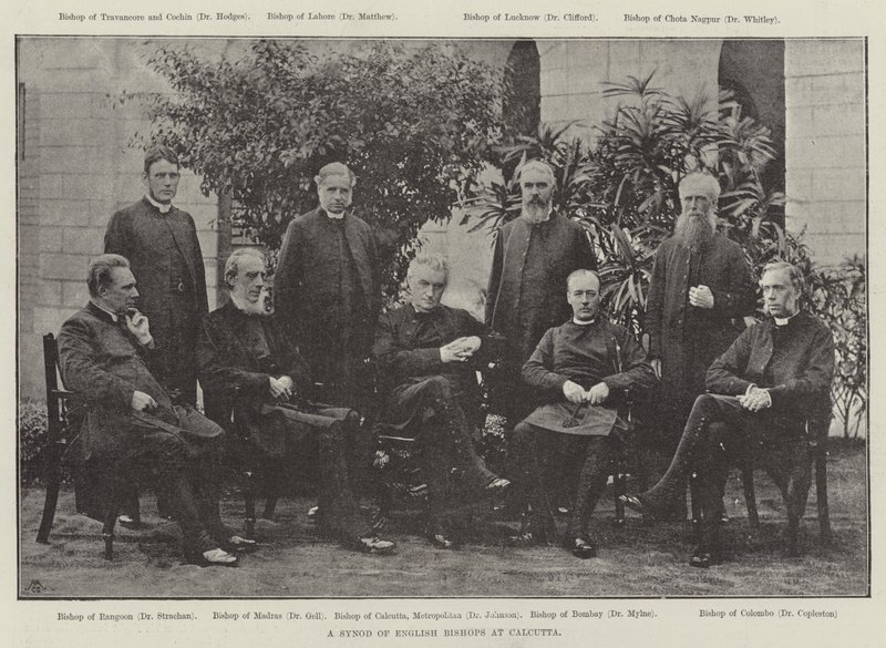 Synod biskupów angielskich w Kalkucie (rycina) autorstwa English School