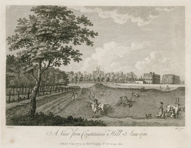 Widok ze Wzgórza Konstytucji, 1735 autorstwa English School