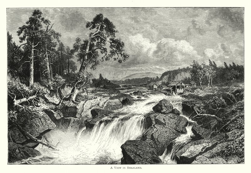 Widok w Smaaland (grawerunek) autorstwa English School