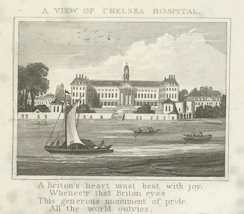 Widok na szpital Chelsea autorstwa English School