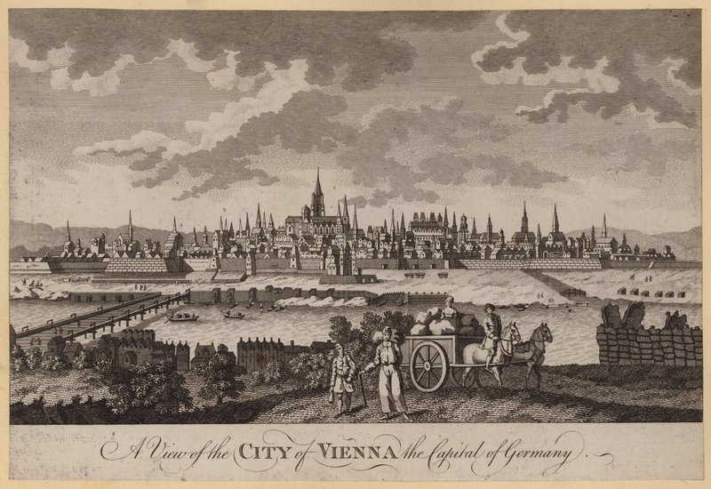 Widok na miasto Wiedeń, stolicę Niemiec (rycina) autorstwa English School
