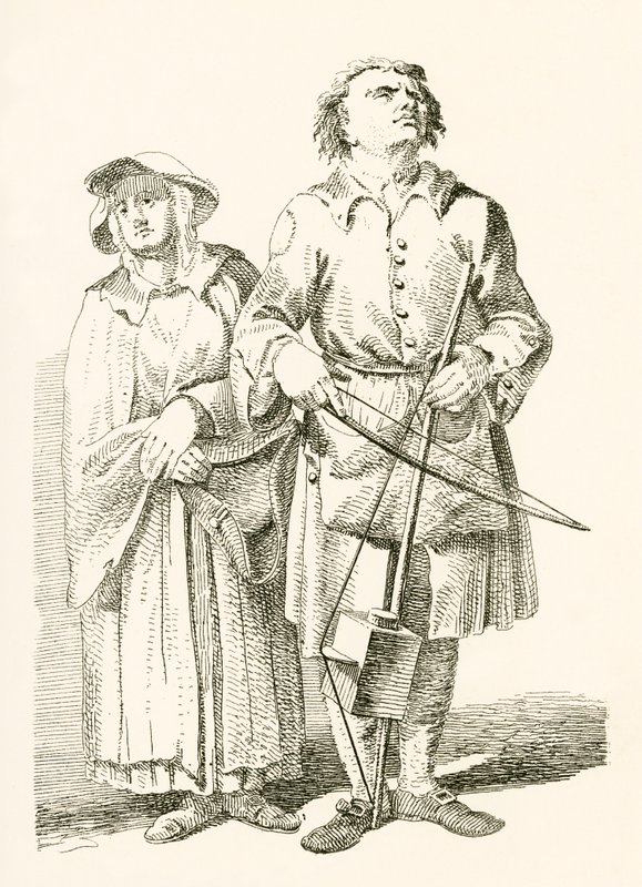 Ślepy śpiewak starych ballad autorstwa English School