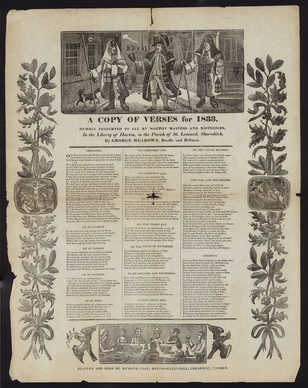 Kopia wersetów na rok 1833 autorstwa English School