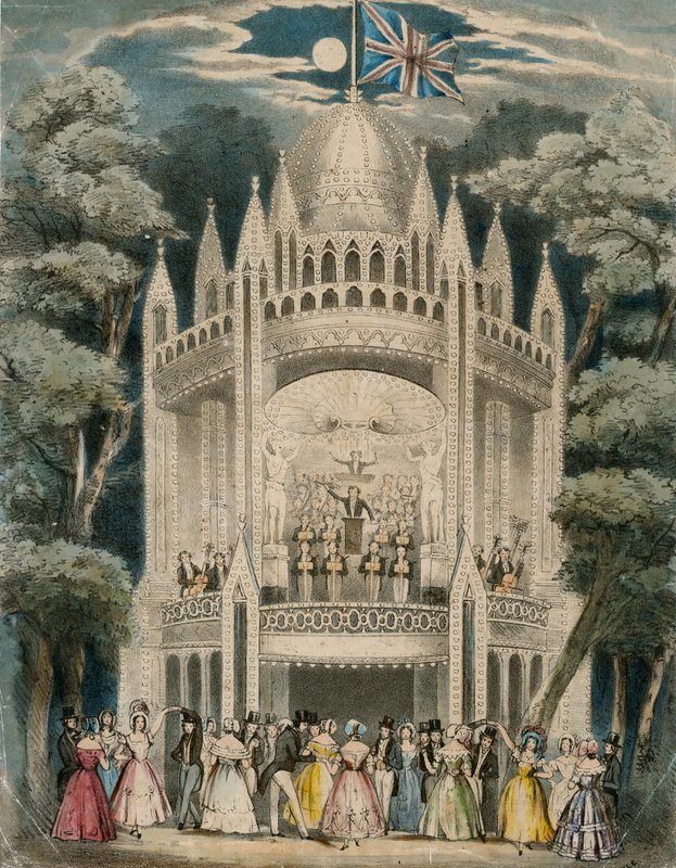 Taniec w Vauxhall Gardens w Londynie autorstwa English School