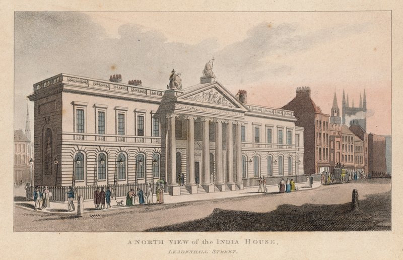 Północny widok India House, Leadenhall Street autorstwa English School