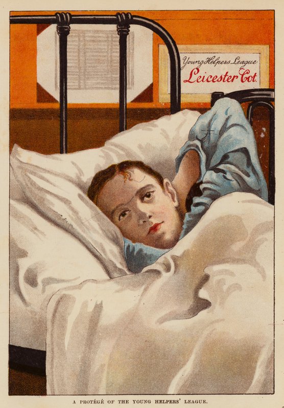 Podopieczny Ligi Młodych Pomocników (kolorowa litografia) autorstwa English School