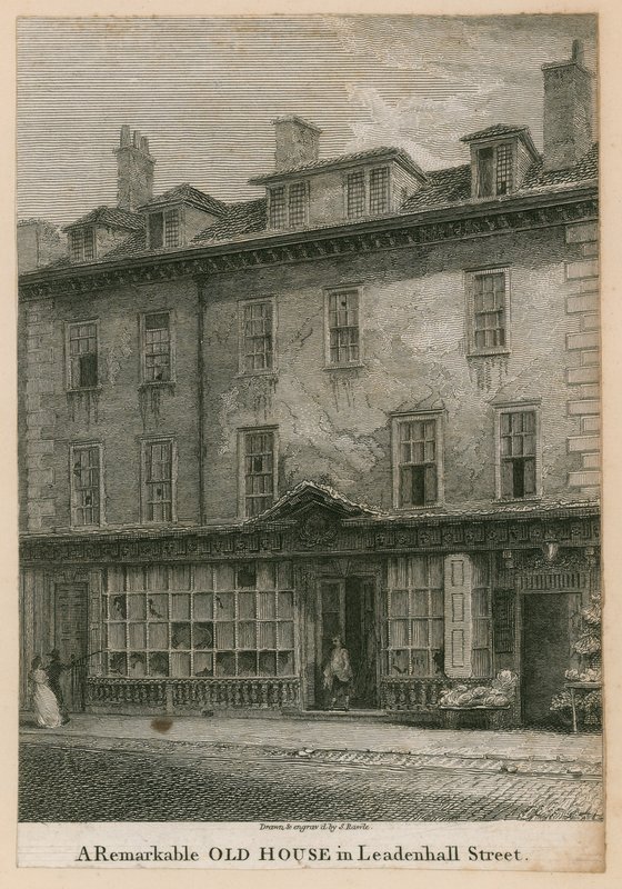 Niezwykły stary dom na Leadenhall Street w Londynie autorstwa English School