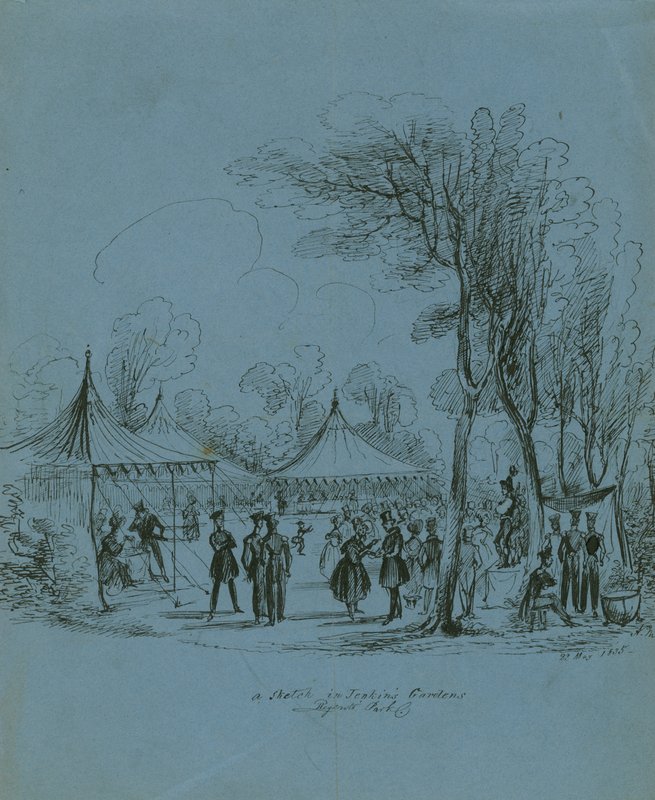 Szkic w Jenkins Gardens, Regents Park, Londyn autorstwa English School
