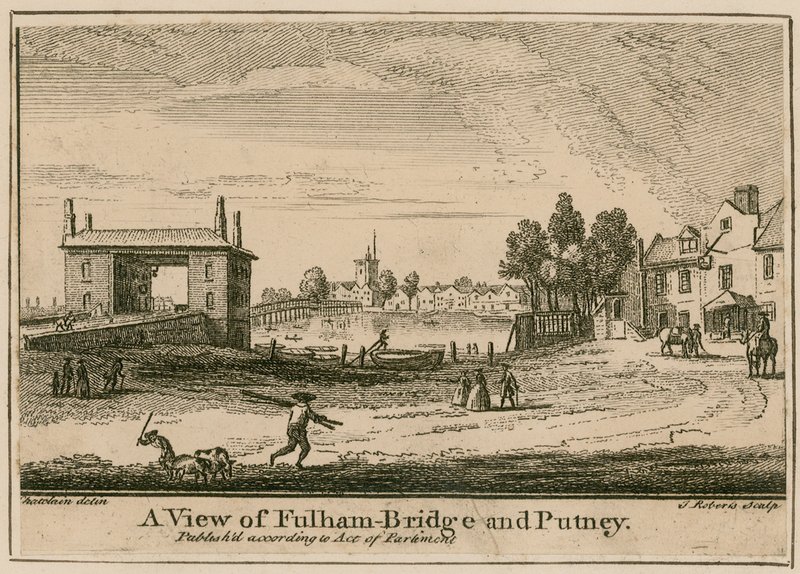 Widok na most Fulham i Putney autorstwa English School