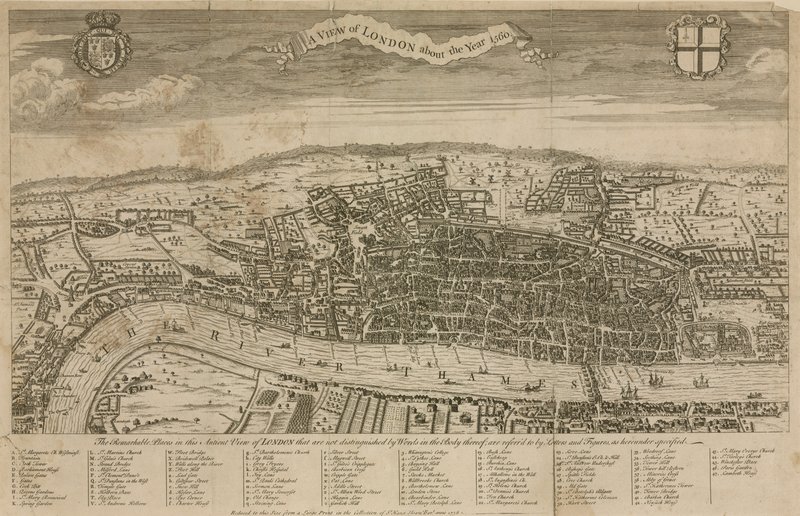 Widok Londynu około roku 1560 autorstwa English School
