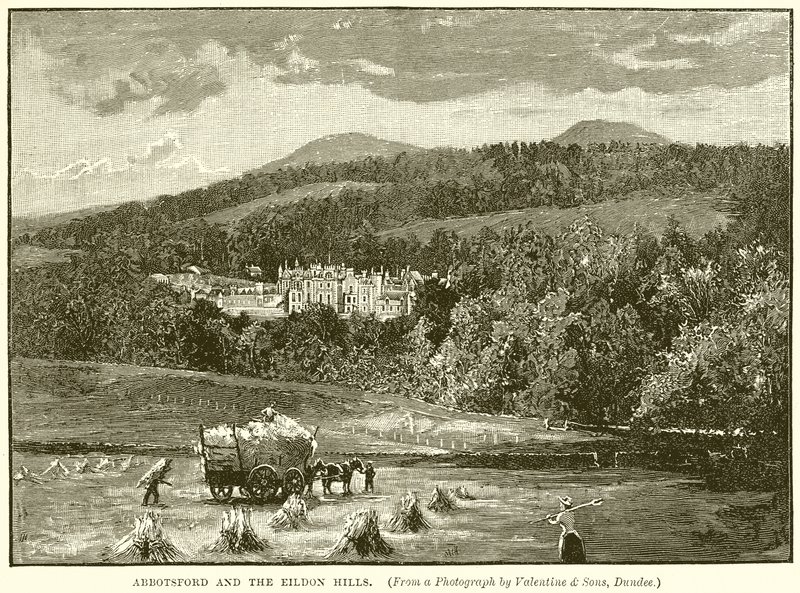 Abbotsford i Eildon Hills autorstwa English School