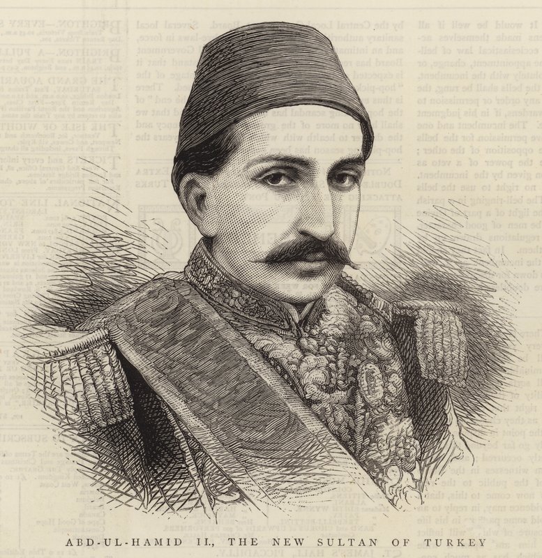 Abd-ul-Hamid II, nowy sułtan Turcji (rycina) autorstwa English School