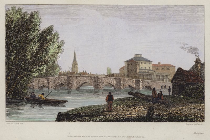 Abingdon, Oxfordshire (kolorowy grawerunek) autorstwa English School