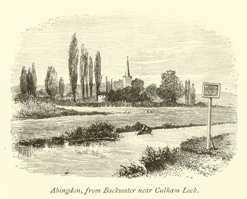 Abingdon, z Backwater w pobliżu Culham Lock autorstwa English School
