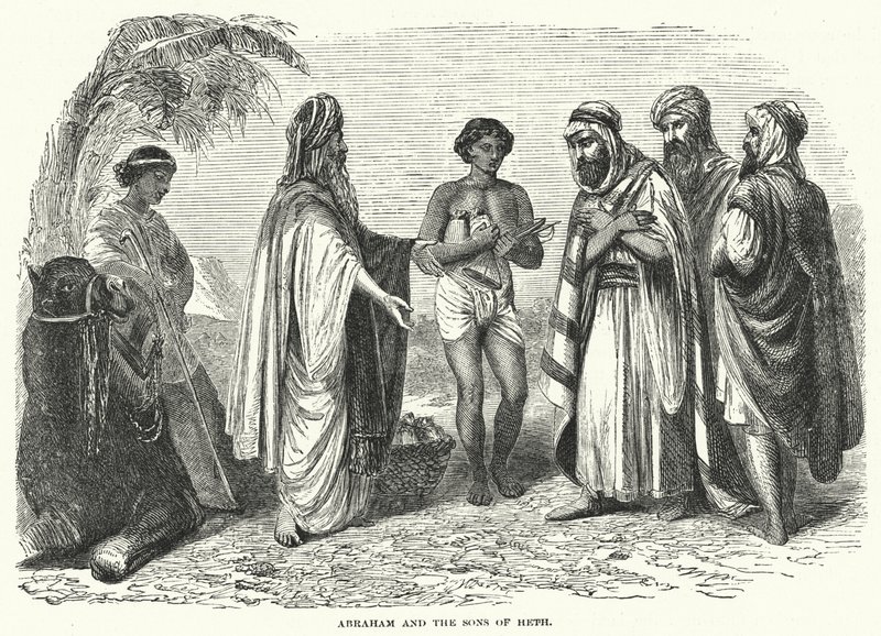 Abraham i synowie Heta (rycina) autorstwa English School