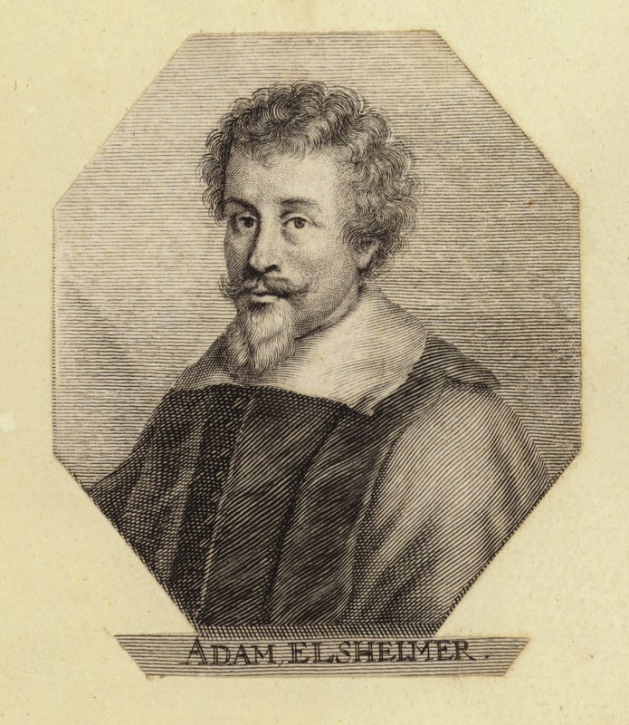 Adam Elsheimer, niemiecki artysta. Grawerowanie autorstwa Johanna Georga Waldreicha. autorstwa English School