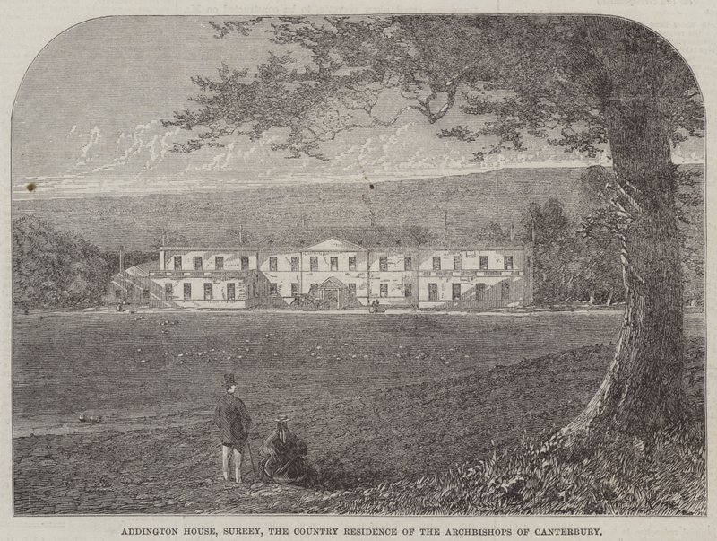 Addington House, Surrey, wiejska rezydencja arcybiskupów Canterbury (grafika) autorstwa English School