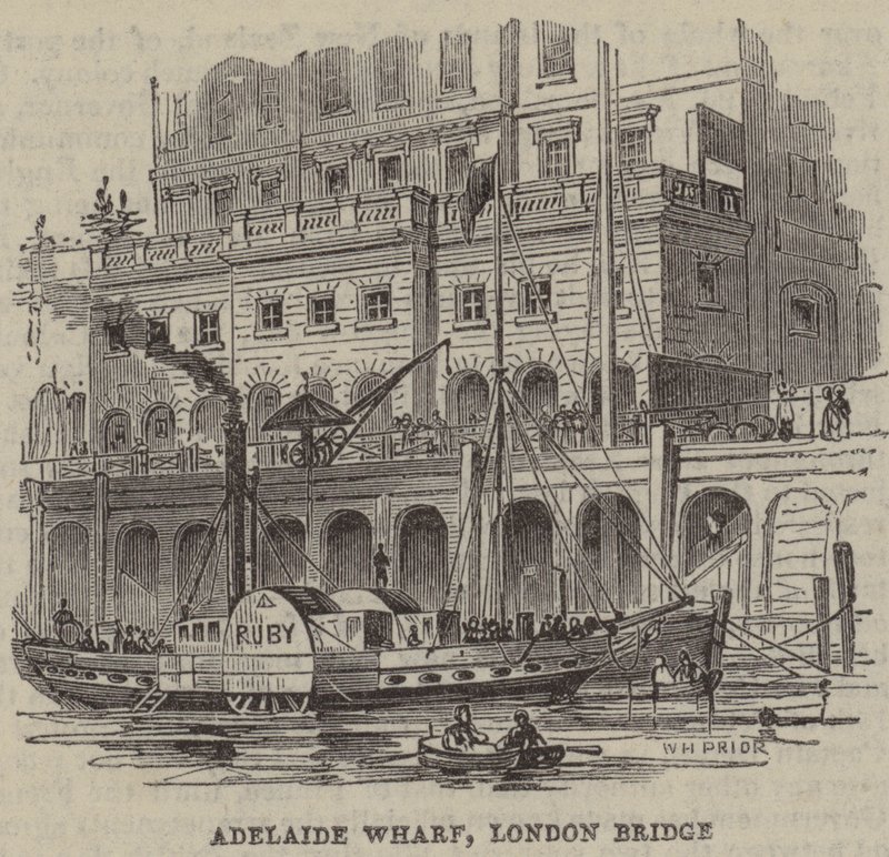 Adelaide Wharf, London Bridge autorstwa English School