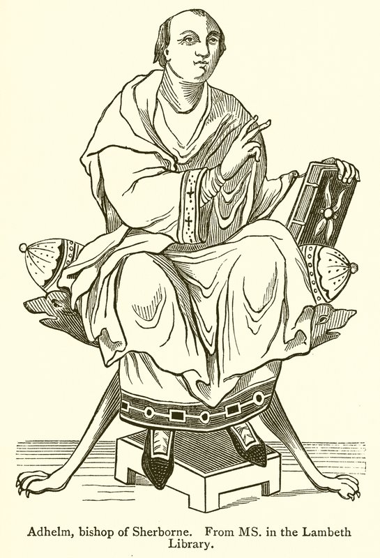 Adhelm, biskup Sherborne autorstwa English School