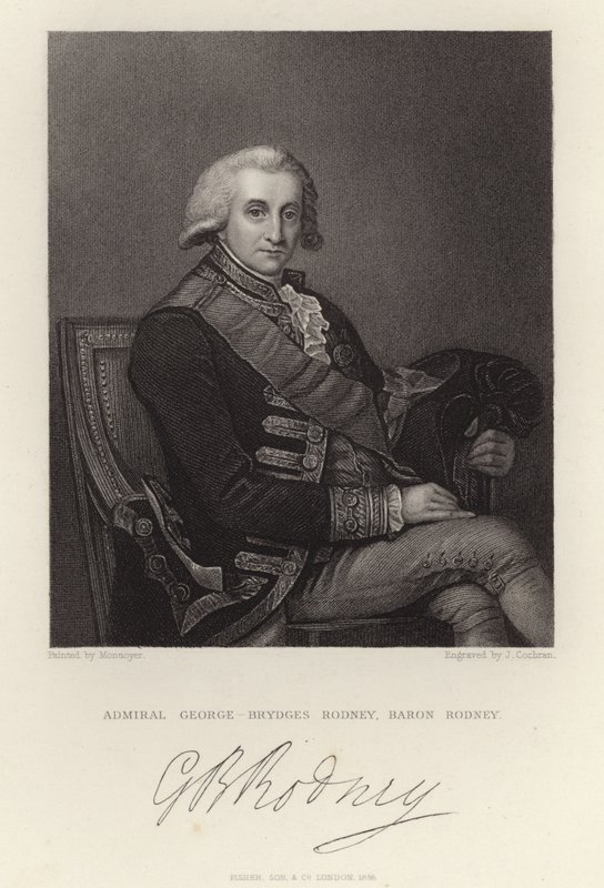 Admirał George Brydges Rodney autorstwa English School