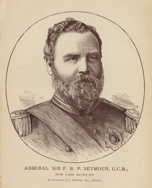 Admirał Sir F B P Seymour, GCB, obecnie Lord Alcester (grawerunek) autorstwa English School