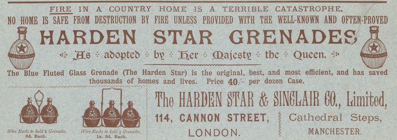 Reklama granatów Harden Star autorstwa English School