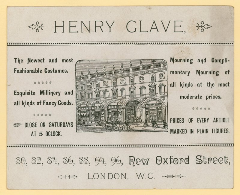 Reklama dla Henry Glave, New Oxford Street, Londyn autorstwa English School