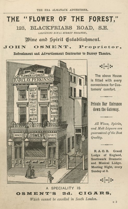 Reklama Kwiatu Lasu, 123 Blackfriars Road, Londyn autorstwa English School