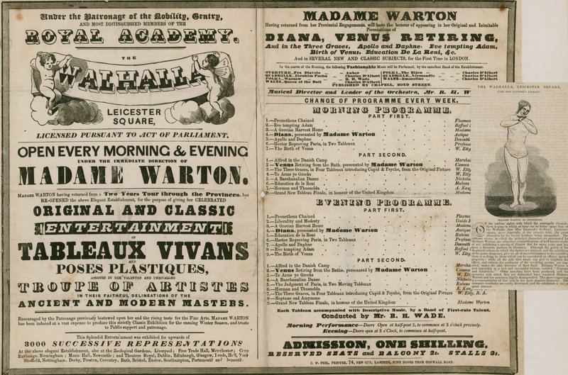 Reklama The Walhalla, Leicester Square, pod kierunkiem Madame Warton autorstwa English School