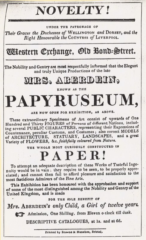 Ogłoszenie wystawy Papirusu autorstwa English School