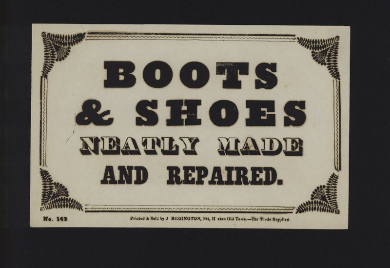 Reklama: Buty i buty starannie wykonane i naprawione (rodzaj) autorstwa English School