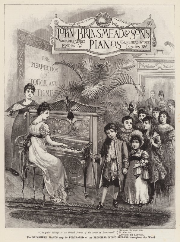 Reklama, pianina Brinsmead autorstwa English School