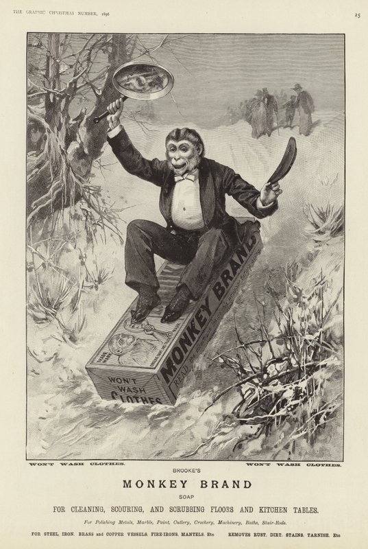 Reklama mydła marki Brookes Monkey autorstwa English School