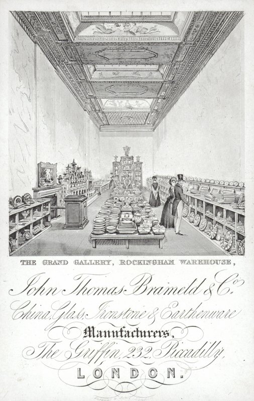 Reklama firmy John Thomas Brameld and Co, producentów porcelany, szkła, żelaza i fajansu, Londyn autorstwa English School