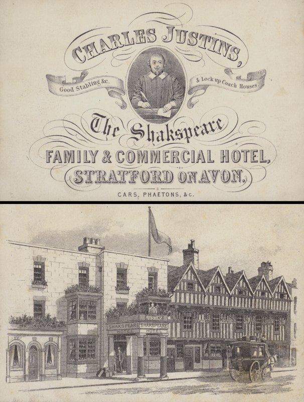 Reklama hotelu The Shakespeare, Stratford on Avon, Warwickshire (grafika) autorstwa English School