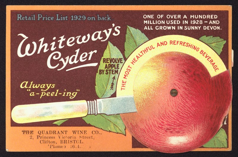 Reklama cydru Whiteway (chromolitho) autorstwa English School