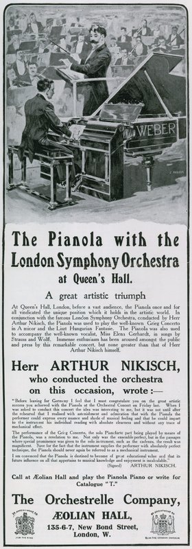 Reklama pianola autorstwa English School